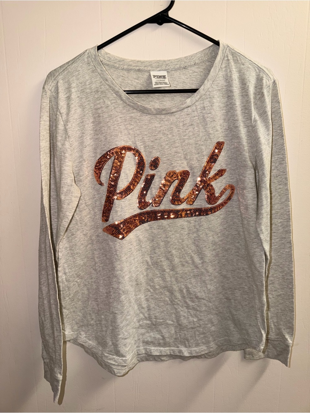 PINK Victoria's Secret Light Gray Crewneck Tee